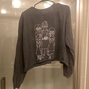 Bobs Burgers Cropped long Sleeve Size 2XL